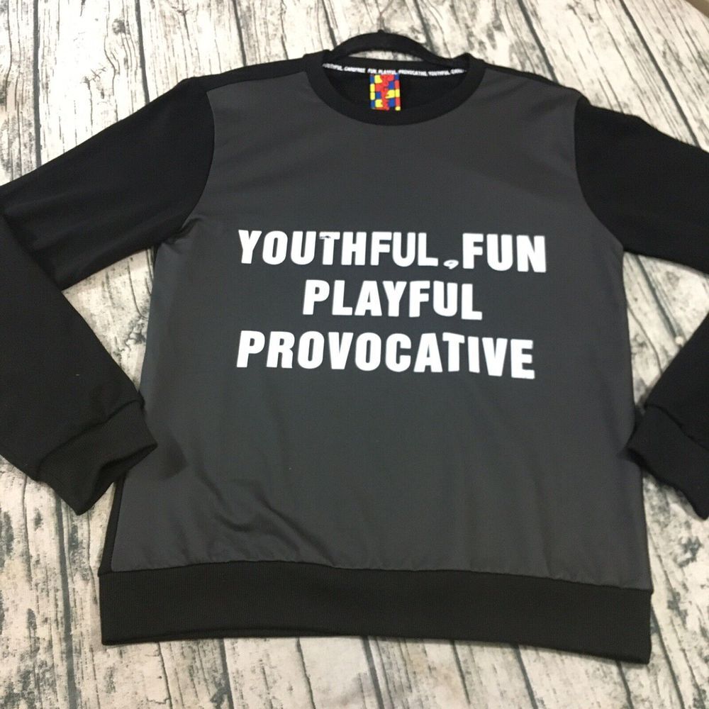 69 Slam Boys/Womens Crewneck Sweatshirt L Large‎ Black Long Sleeve Pullover - Picture 3 of 8